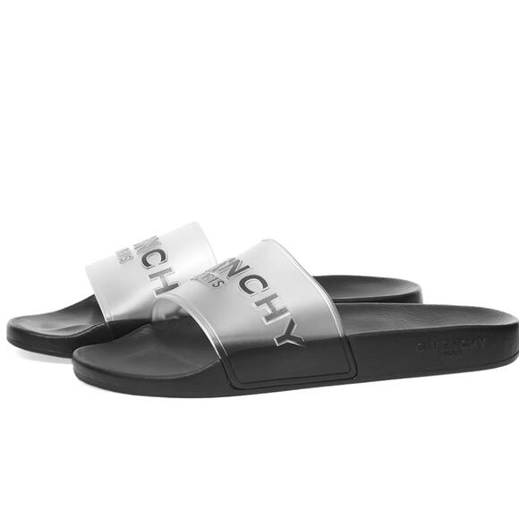 Tuckernuck GIVENCHY SLIDE FLAT SANDALS WHITE/BLACK size 8 - Picture 1 of 10